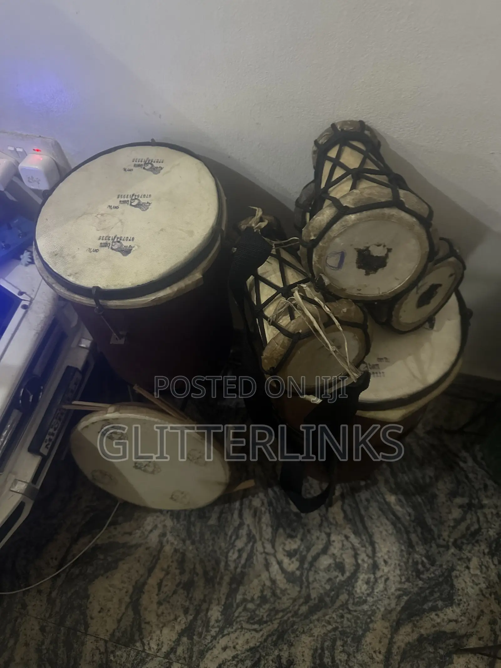 Traditional African Drum 6 Set/Conga,Akuba and Omele Bata