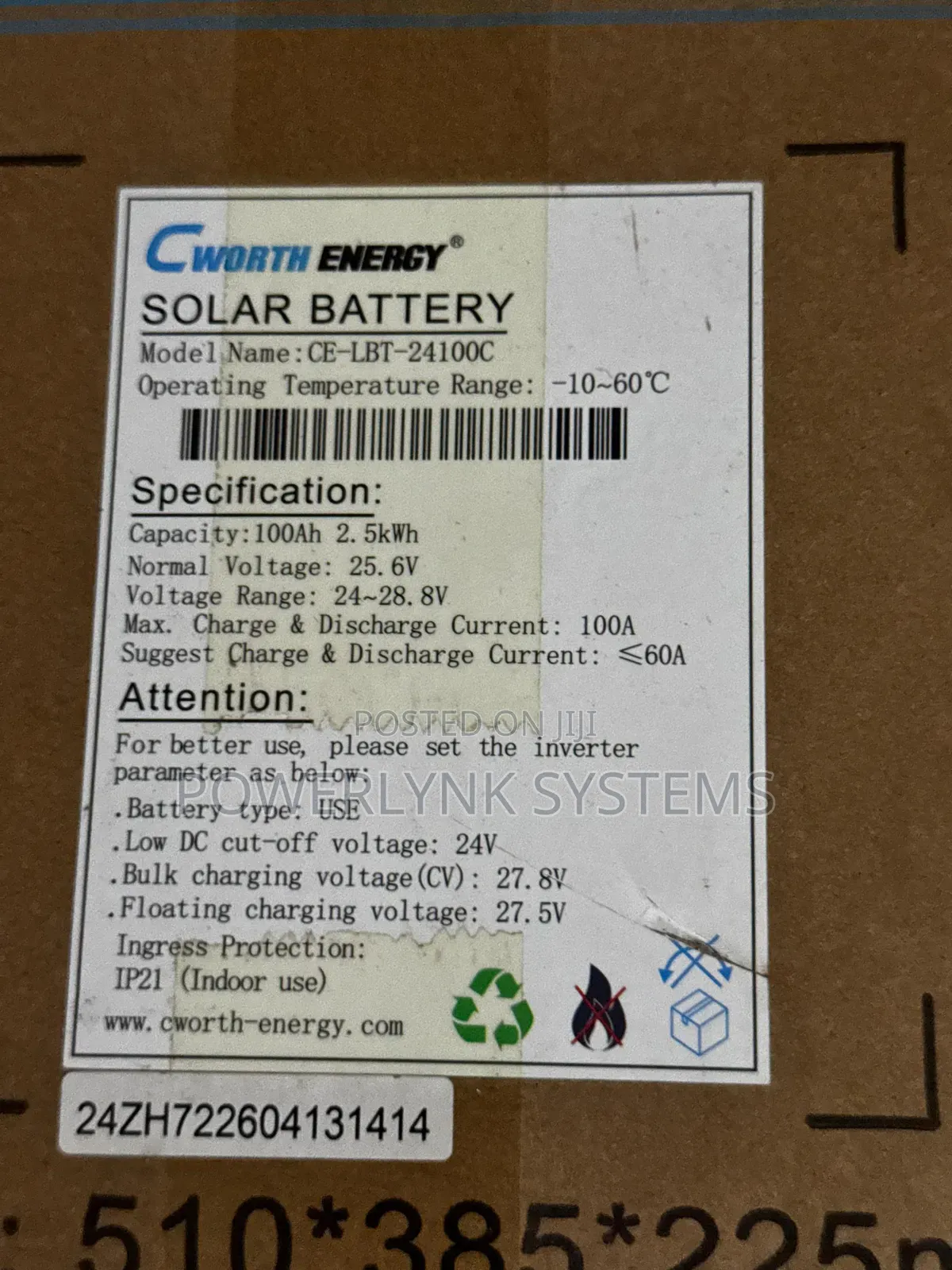 CWORTH 2.5kwh Lithium Battery 12v
