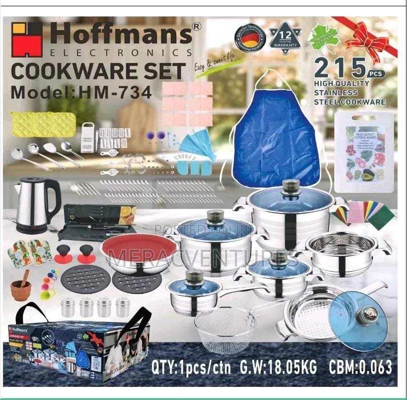 215pcs Hoffman Stainless Steel Cookware