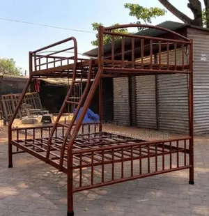 Heavy-Duty Metal Bunk Bed With Ladder and Safety R