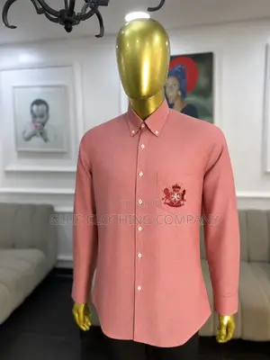 Peach Oxford Crested Shirt