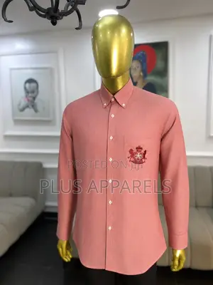 Peach Oxford Crested Shirt