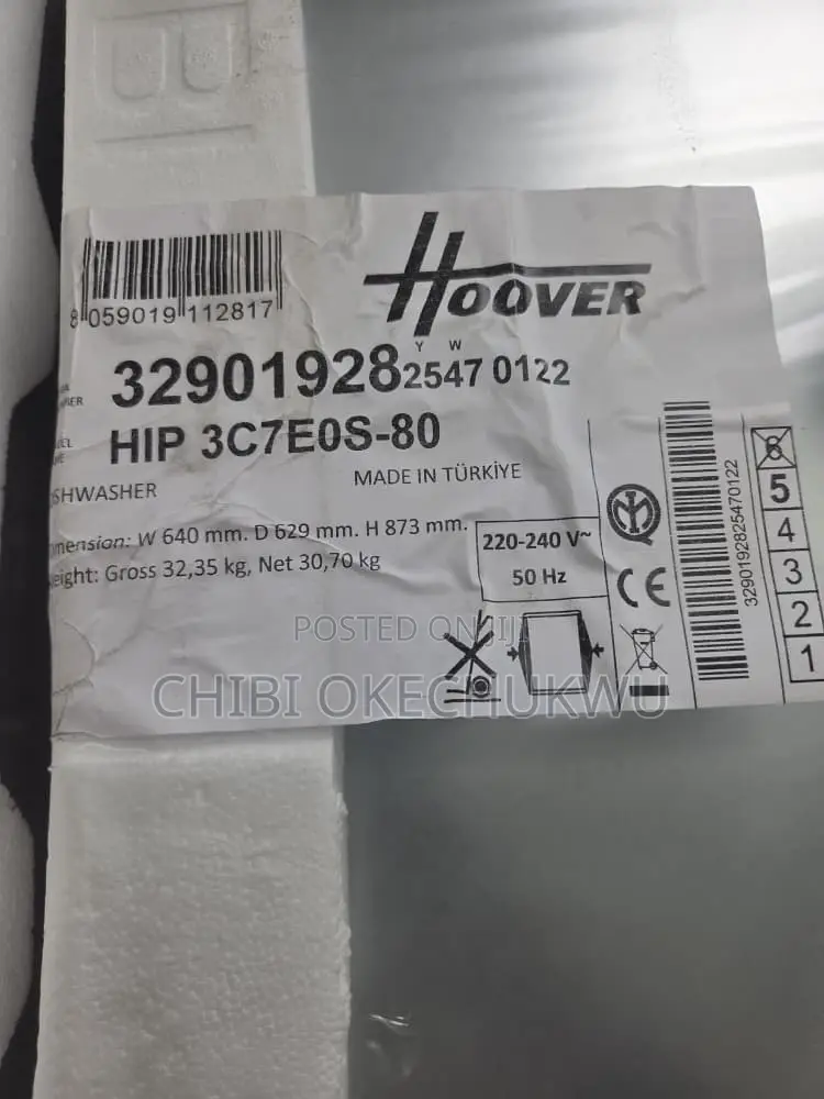 Hoover H-Dish 300 Full-Size Built-in Dishwasher