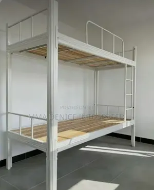 Modern Metal Bunk Bed With Ladder and Safety Rails