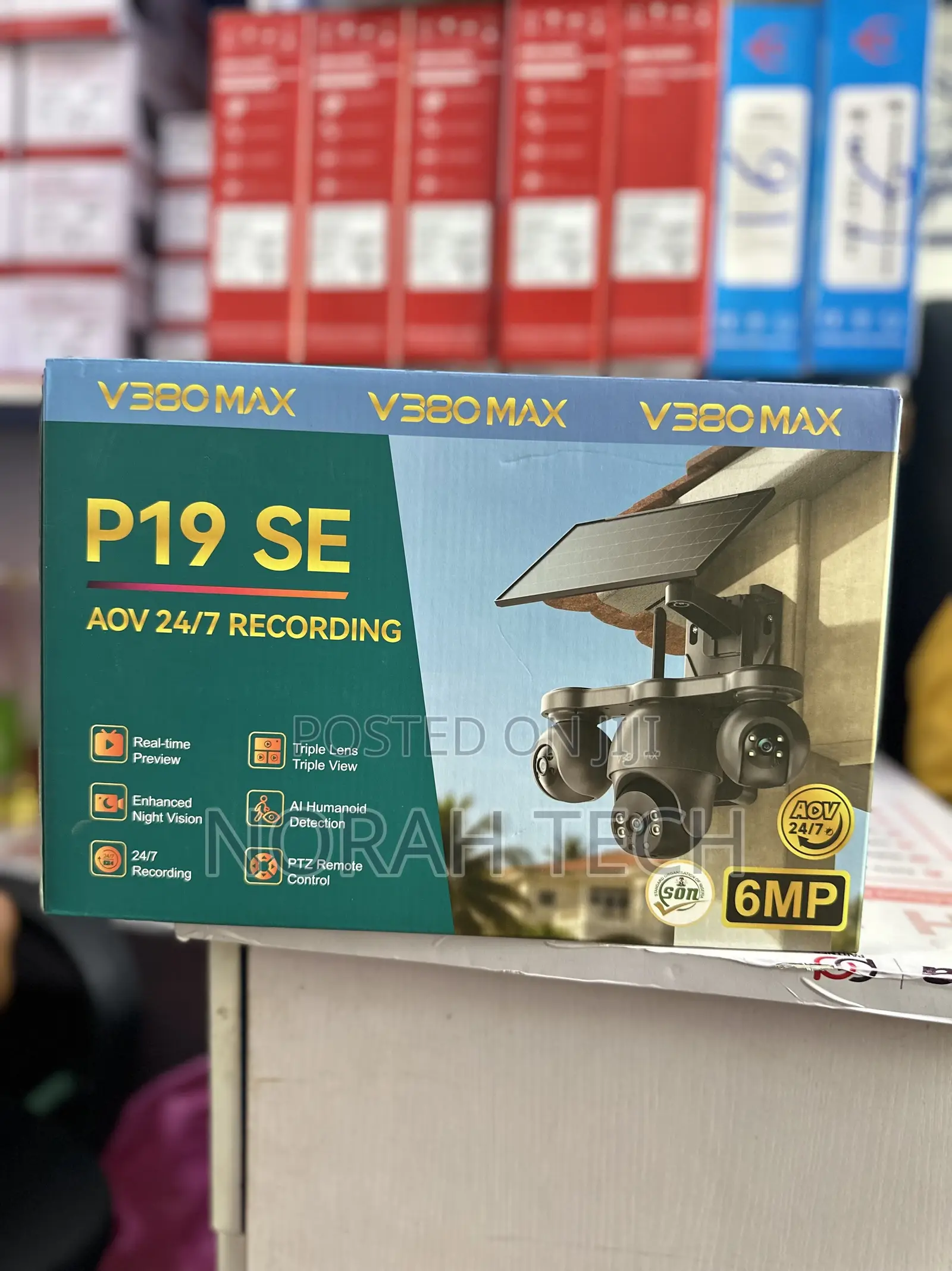 V380 Max P19 Se Aov Triple Lens Solar Panel Camera