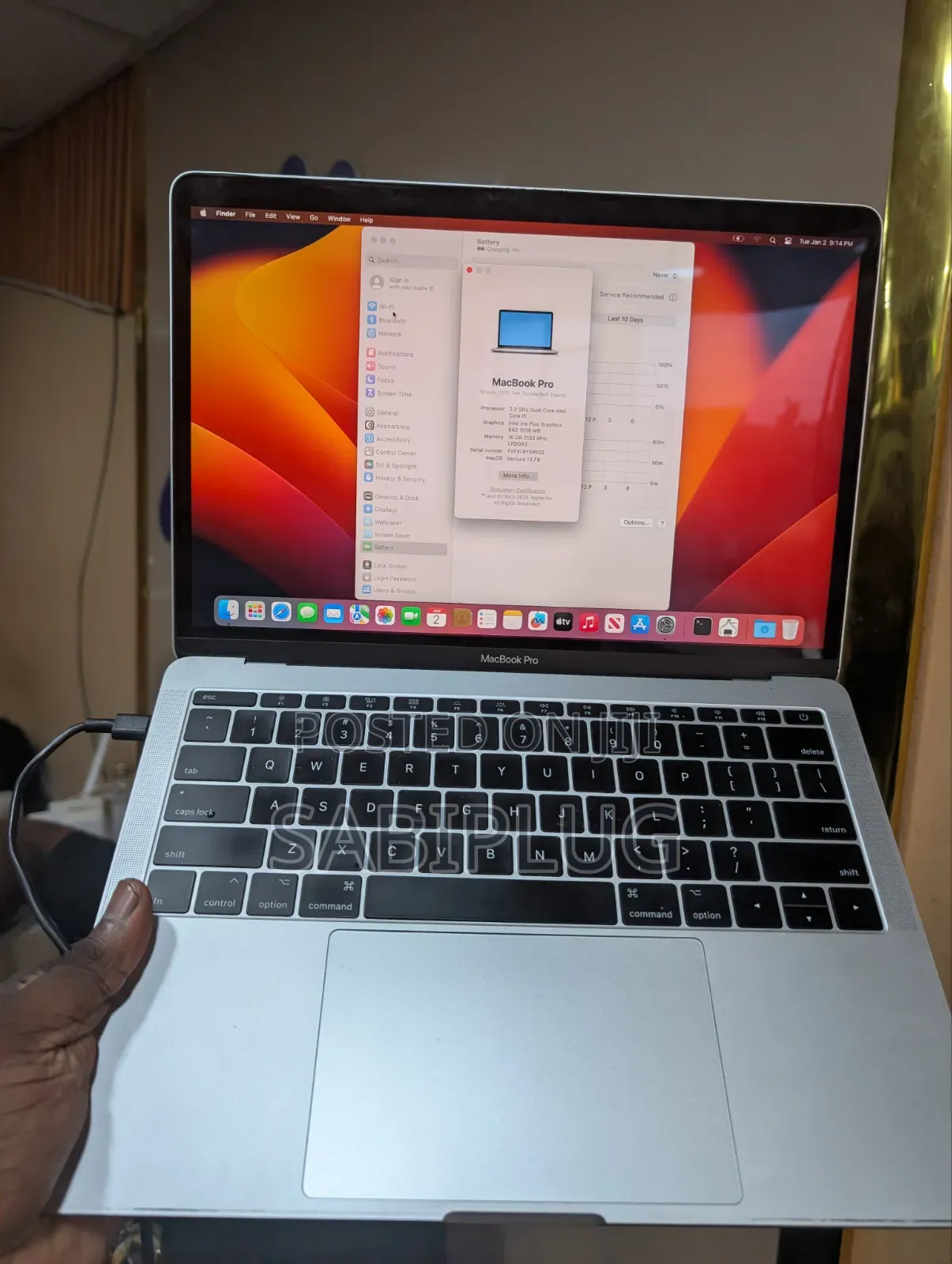 Laptop Apple MacBook Pro 2017 16GB Intel Core i5 SSD 256GB