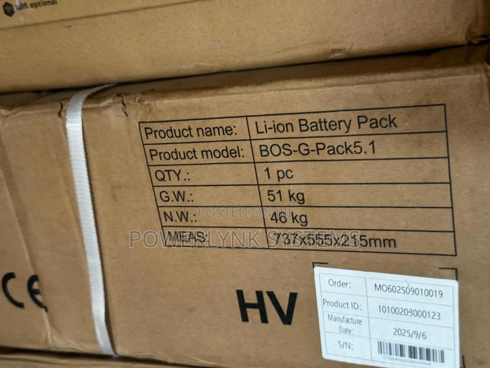 Deye Bos G 5.1kwh H/v Stackable Battery