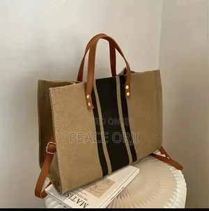 Chic Bag for Women Featuring Coffee Brown Stripes With Black.