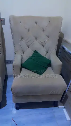 Cream Upholstered Accent Chair With High Back – Luxury Chair