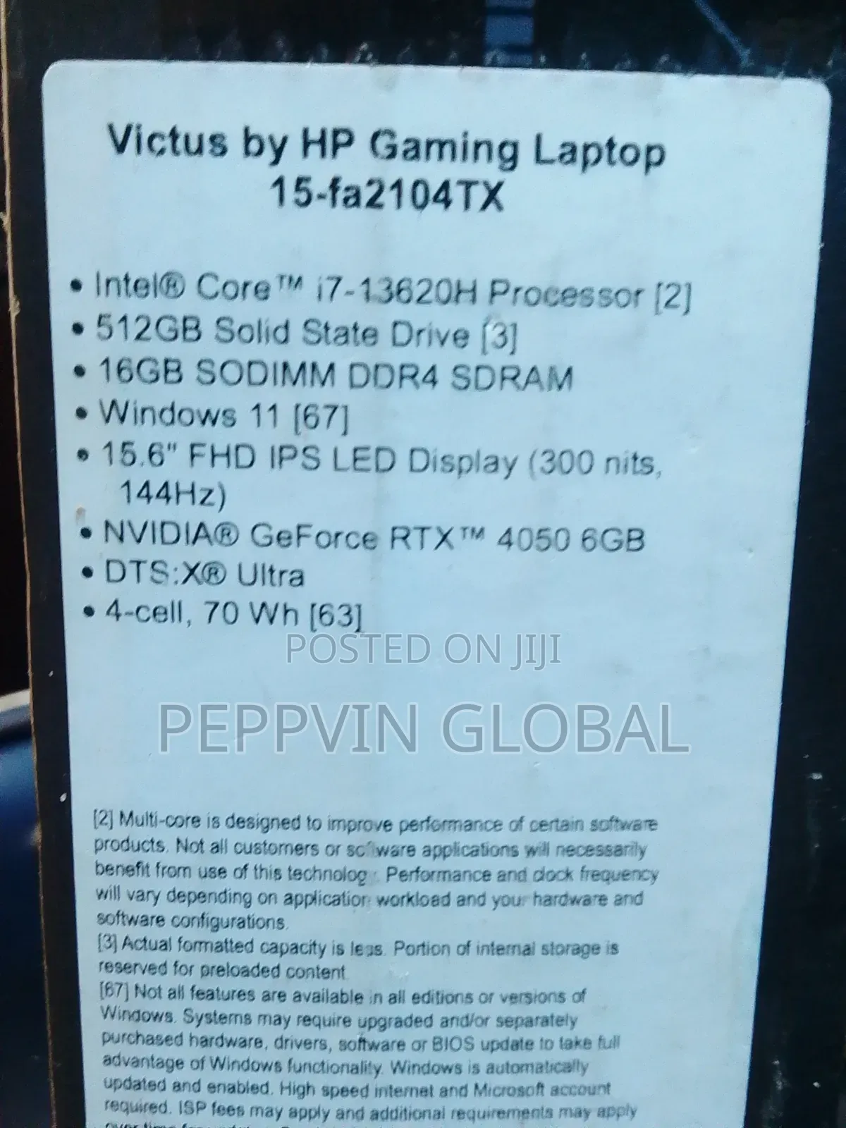 New Laptop HP Victus 15 16GB Intel Core i7 SSD 512GB