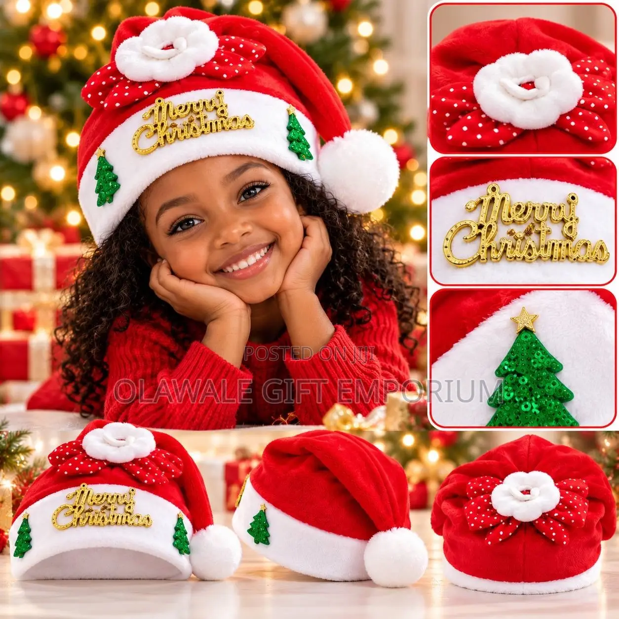 Christmas Cap With Snowflake Embroidery
