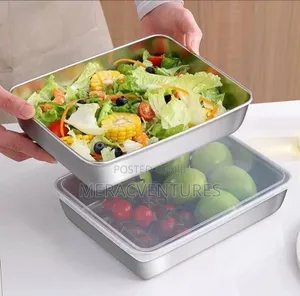 6pcs Stainless Food Storage Container 25*20*5