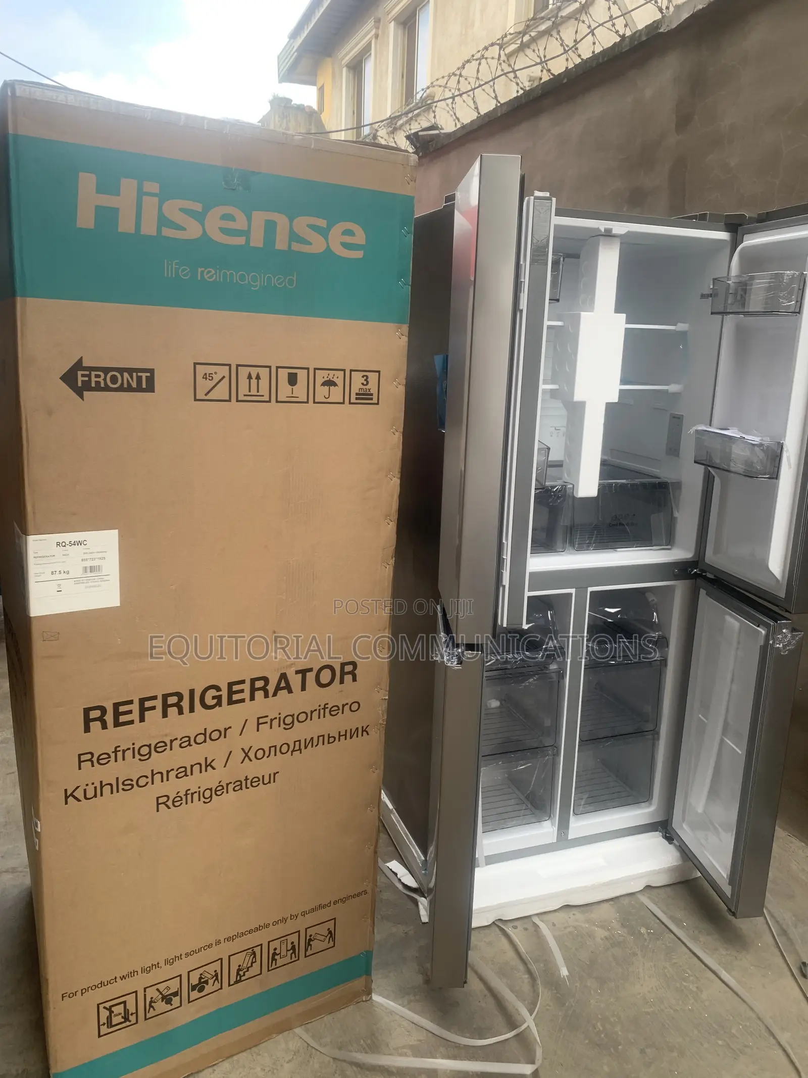 Hisense 392L 4-Door Refrigerator RQ-54WC – Spacious Storage for Modern