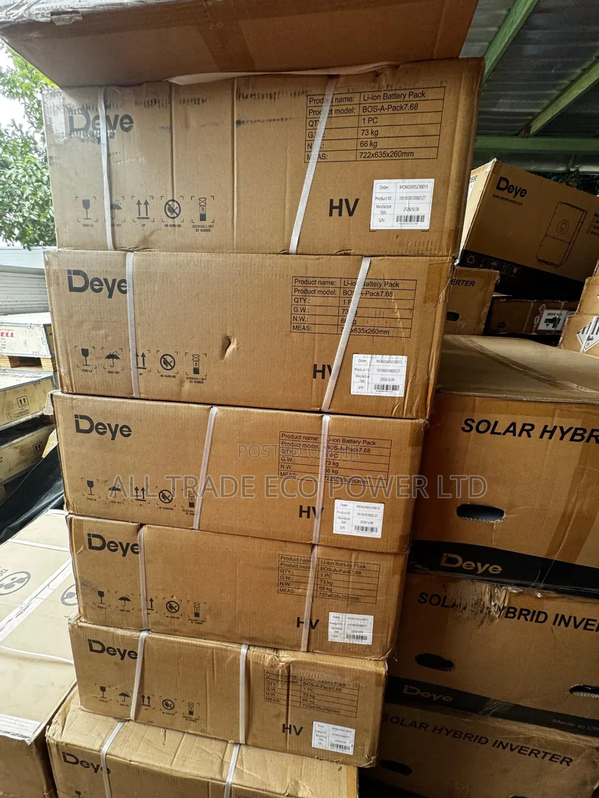 DEYE BOS_A 7.68 KWH H/v Stackable Battery