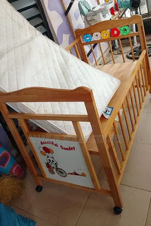 Baby Foreign Wooden Cot With Foam