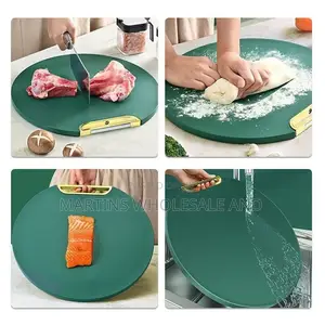 Green Non-Slip Kitchen Chopping Board With a Gold-Accented Handle Cost