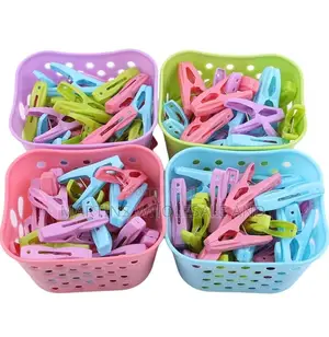 30-Piece Plastic Clothes Pegs (Clothespins) With a Matching Storage Ba