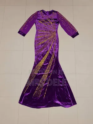 Purple Velvet Mermaid Gown Size 10