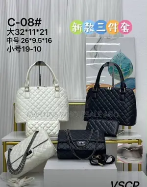 3-in-1 Diamond-Quilted Handbag Set