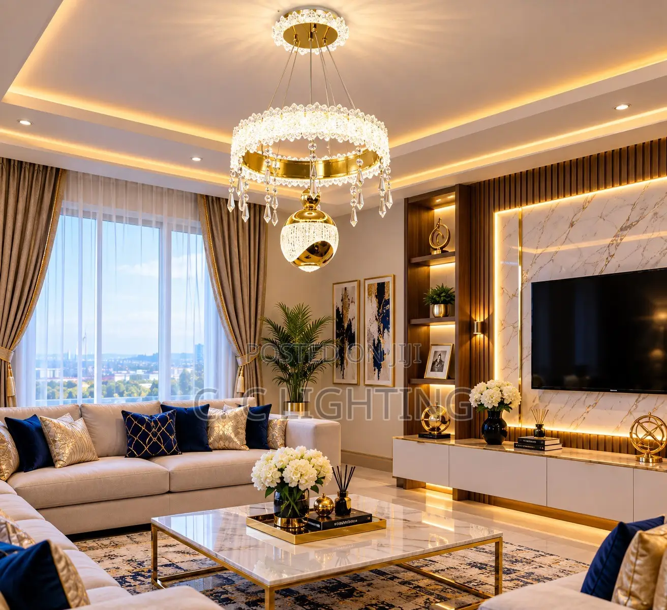 Gold Crystal Chandelier
