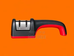 Black & Red Manual Kitchen Knife Sharpener – Multi-Slot