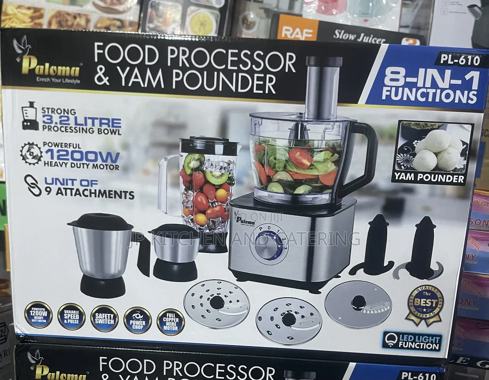 Paloma PL-610 8-in-1 Food Processor & Yam Pounder