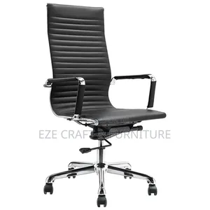 Flat Leather Staffing Office Chair