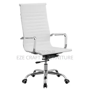 Flat Leather Staffing Office Chair