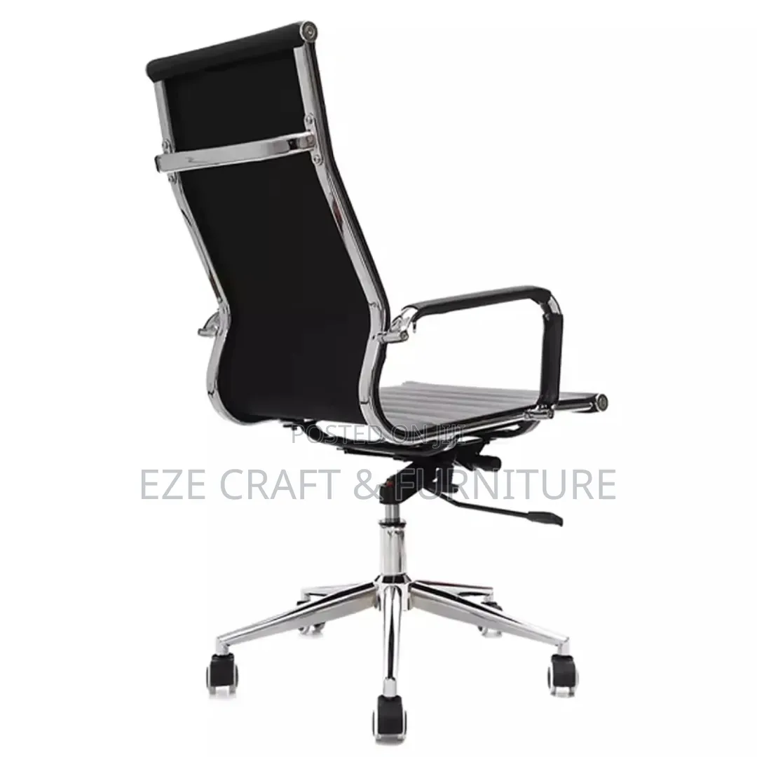 Flat Leather Staffing Office Chair