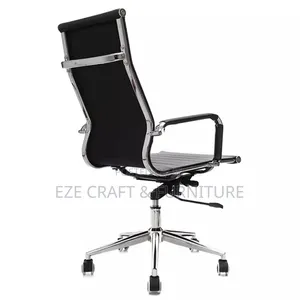 Flat Leather Staffing Office Chair