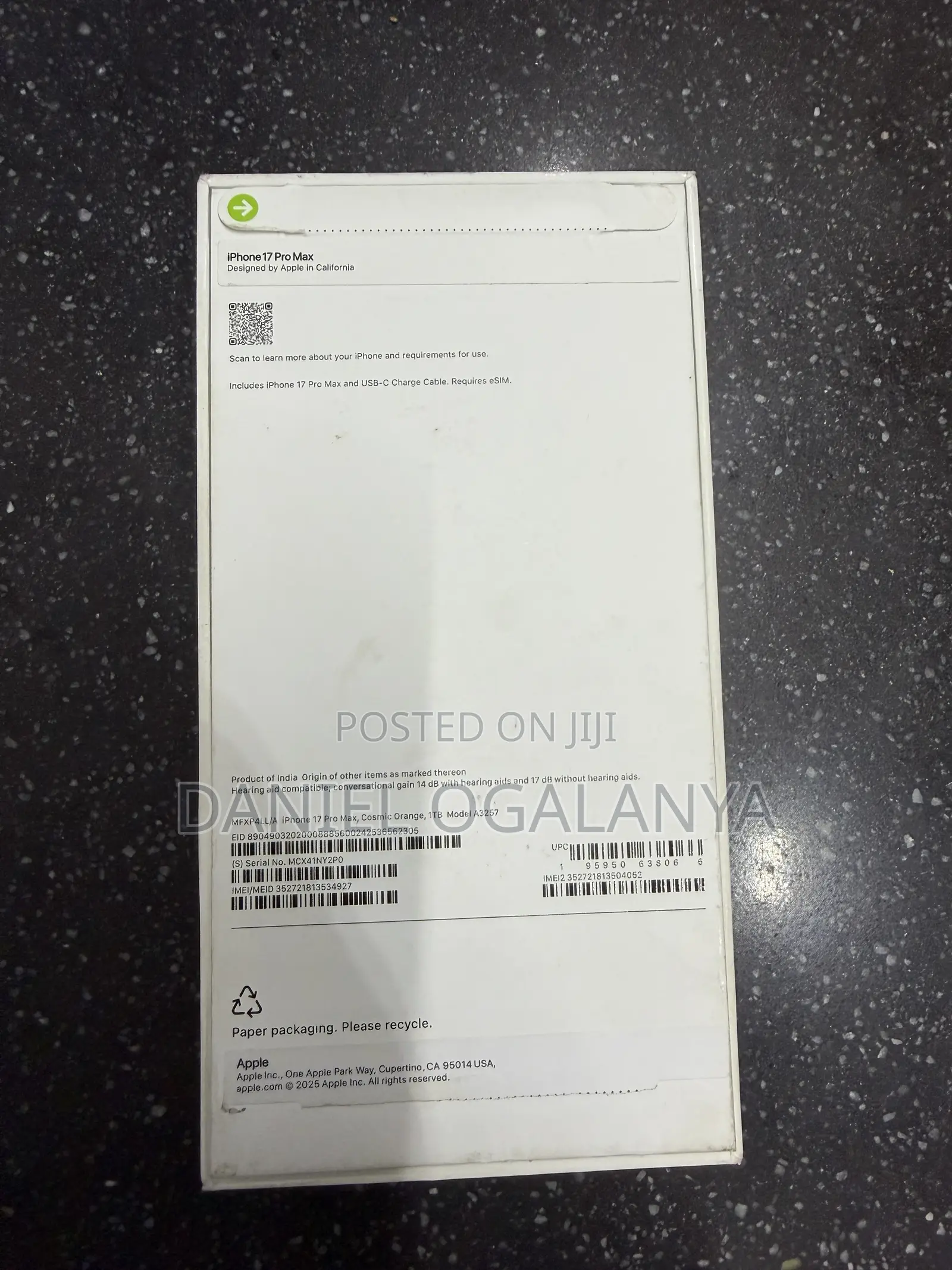 Apple iPhone 17 Pro Max 1 TB Orange
