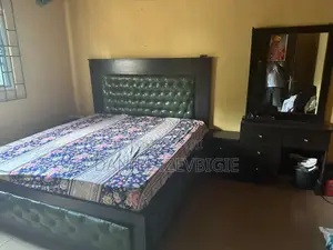 6x6 Bed Frame With 2 Side Drawers and Standing Mirror With Orthopaedic