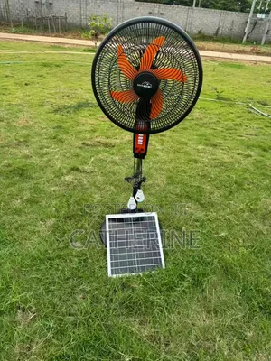 16" Solar Rechargeable Fan – LED Light USB Port