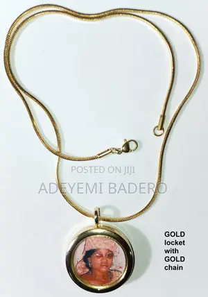 Gold and Silver Round Locket With Chain - High Quality