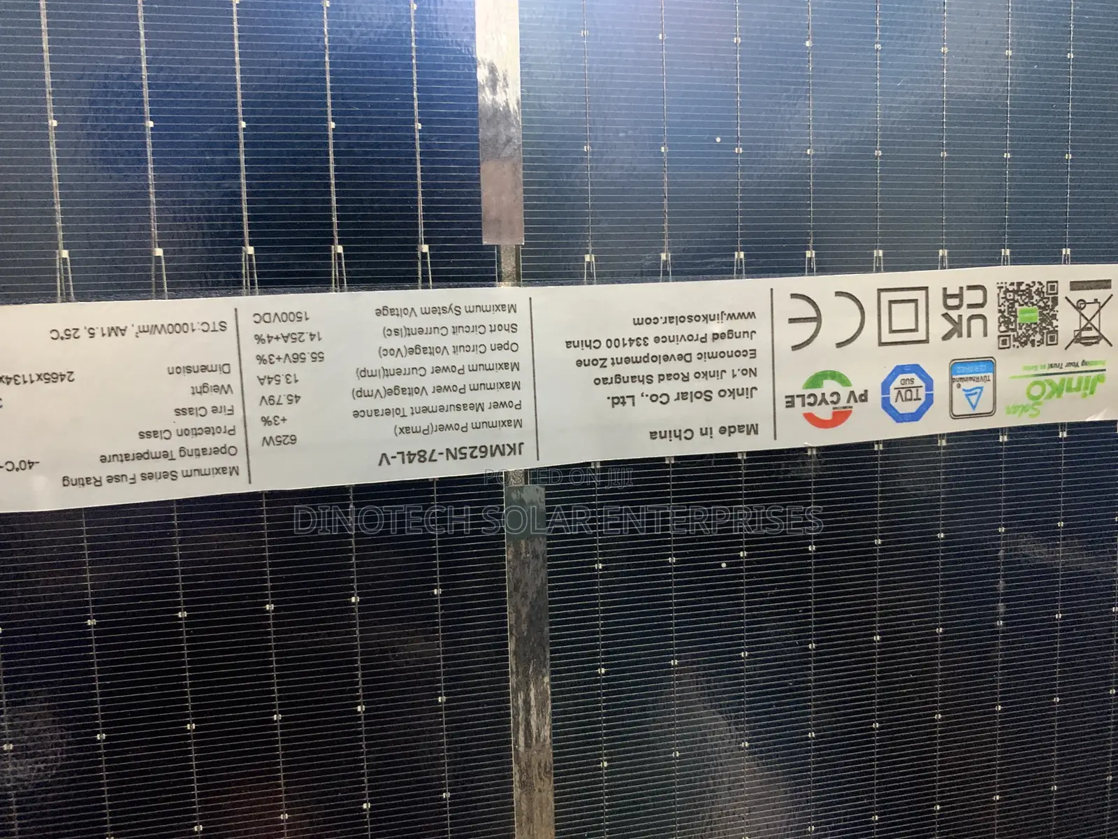 Jinko 625w 144 Cells 16busbar Solar Panel