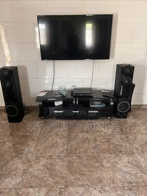 LG Home Theatre System + Glass Top TV Stand Set