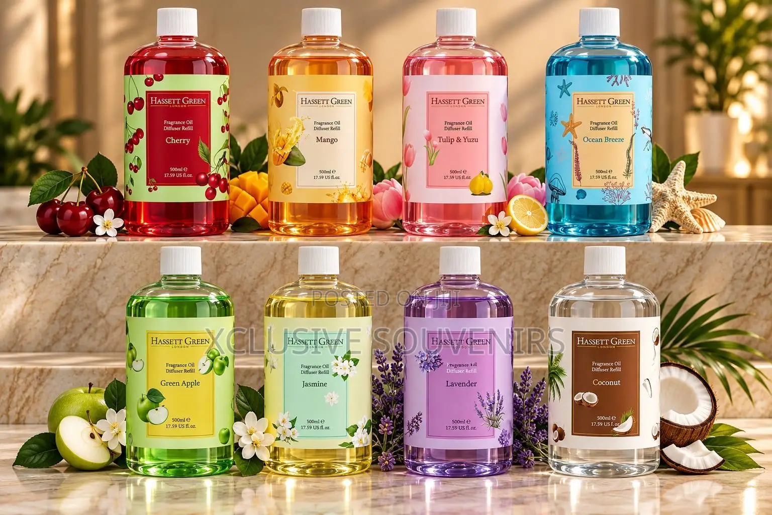 500ml Hassett Green/Millefiori Reed Diffuser Refill