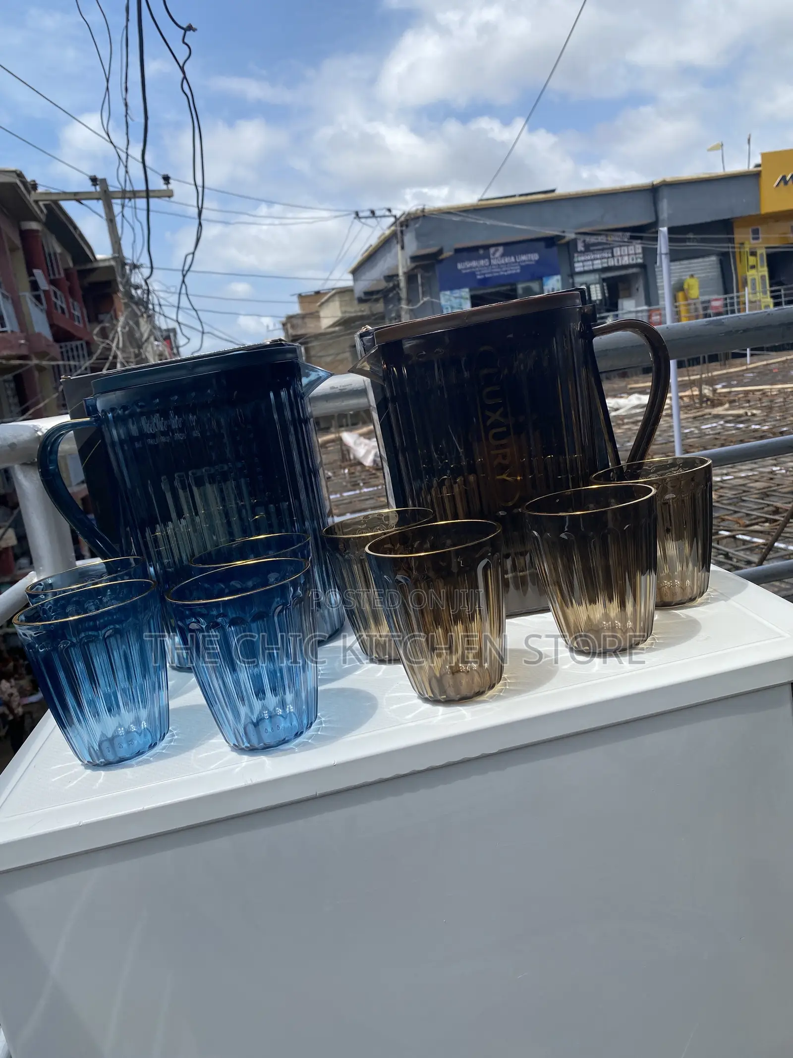 5in1 Luxury Acrylic Water Jug Set With 4 Cups