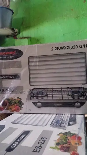 Eurosonic ES-226 2-Burner Table Gas Stove With Cover.