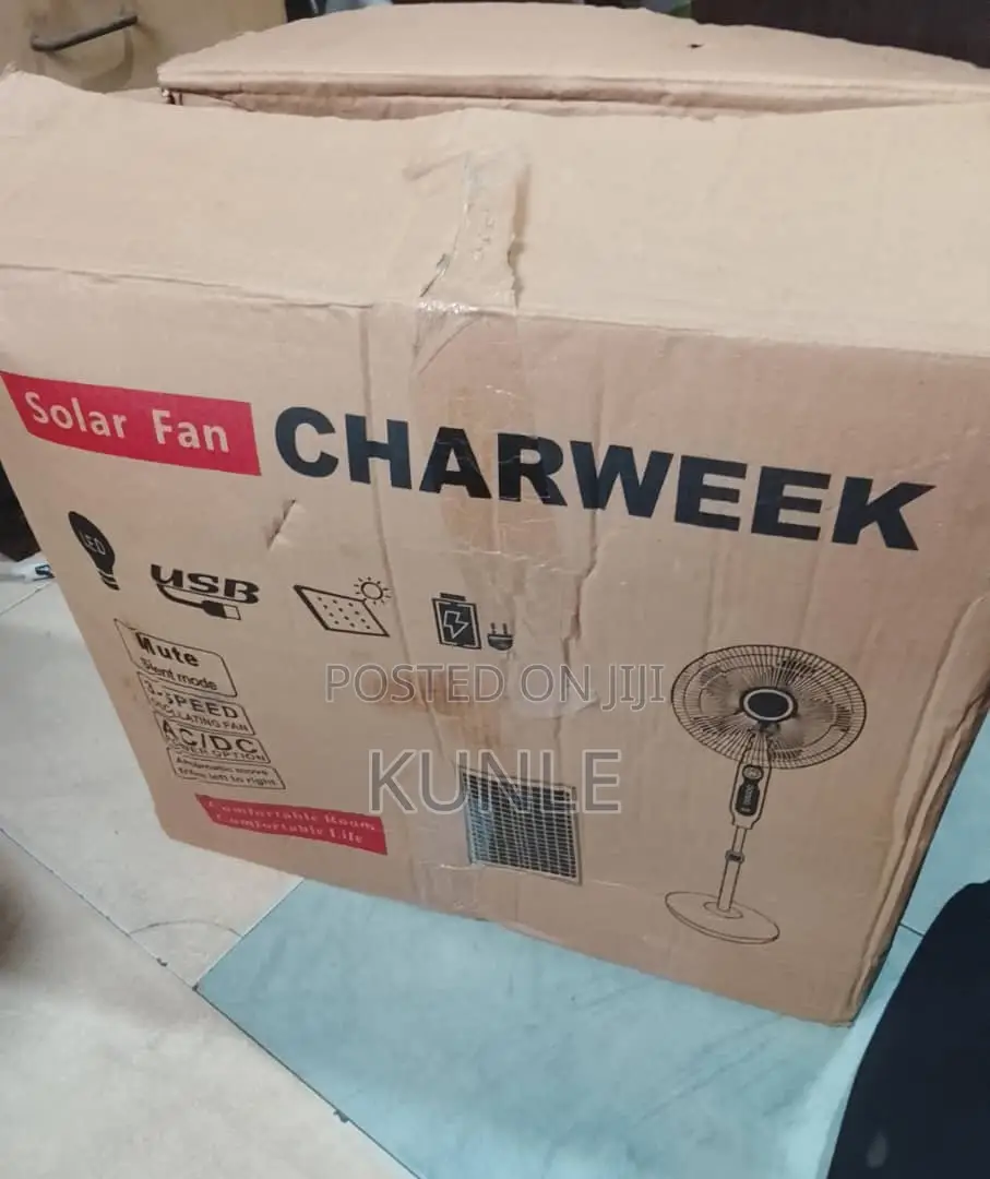 Charweek Rechargeable Solar Standing Fan