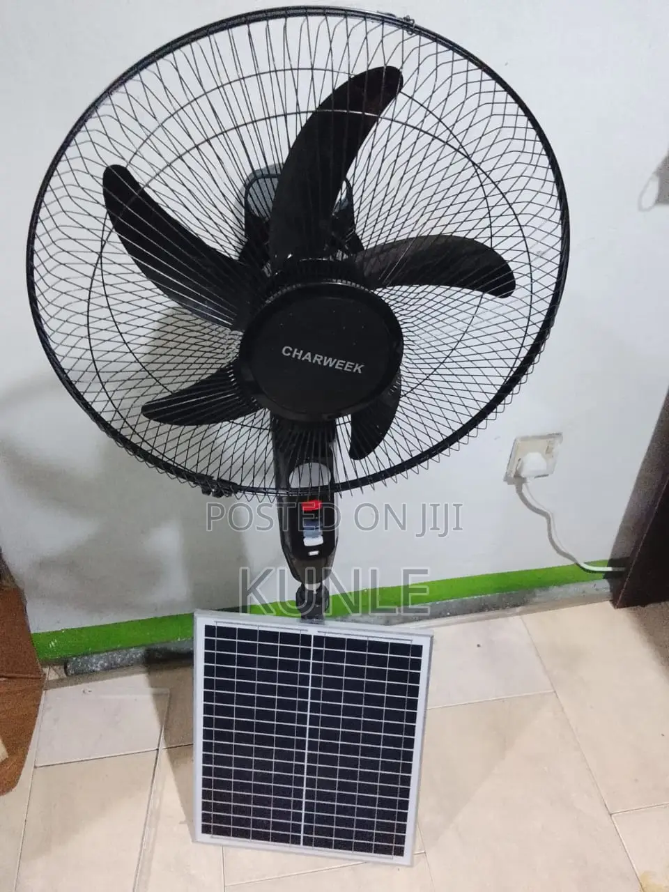 Charweek Rechargeable Solar Standing Fan