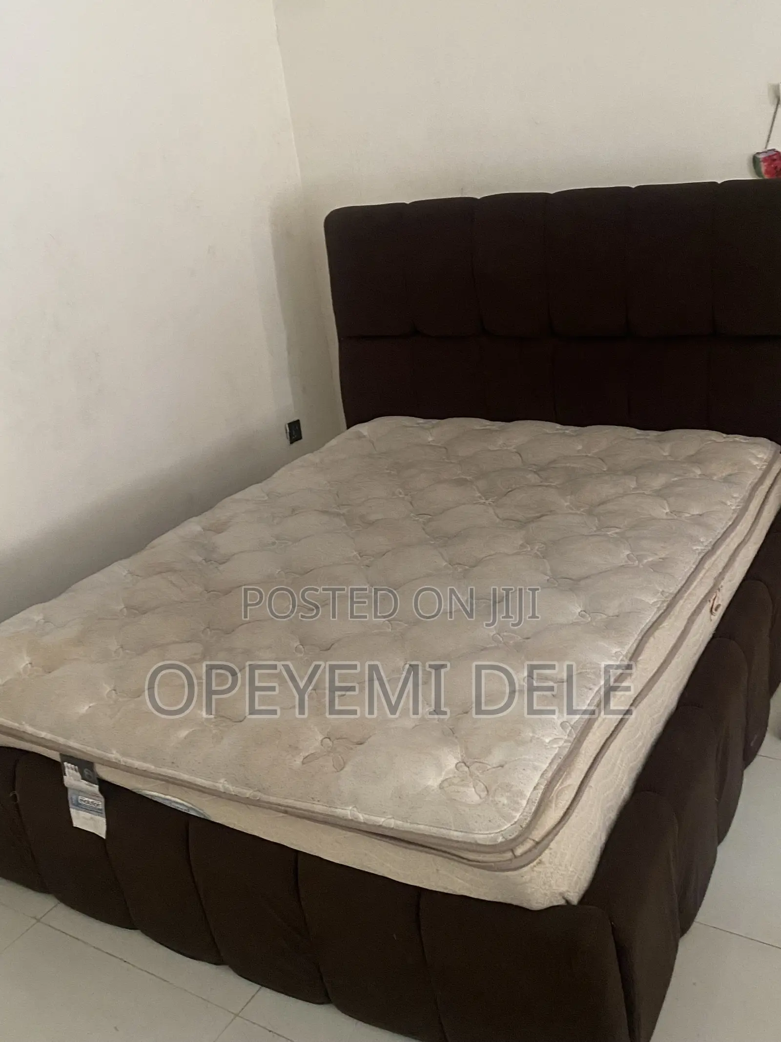 Upholstered 5x6 Bed Frame & Beautyrest Spring Mattress Set⁠