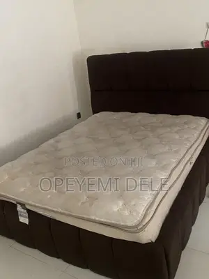 Upholstered 5x6 Bed Frame & Beautyrest Spring Mattress Set⁠