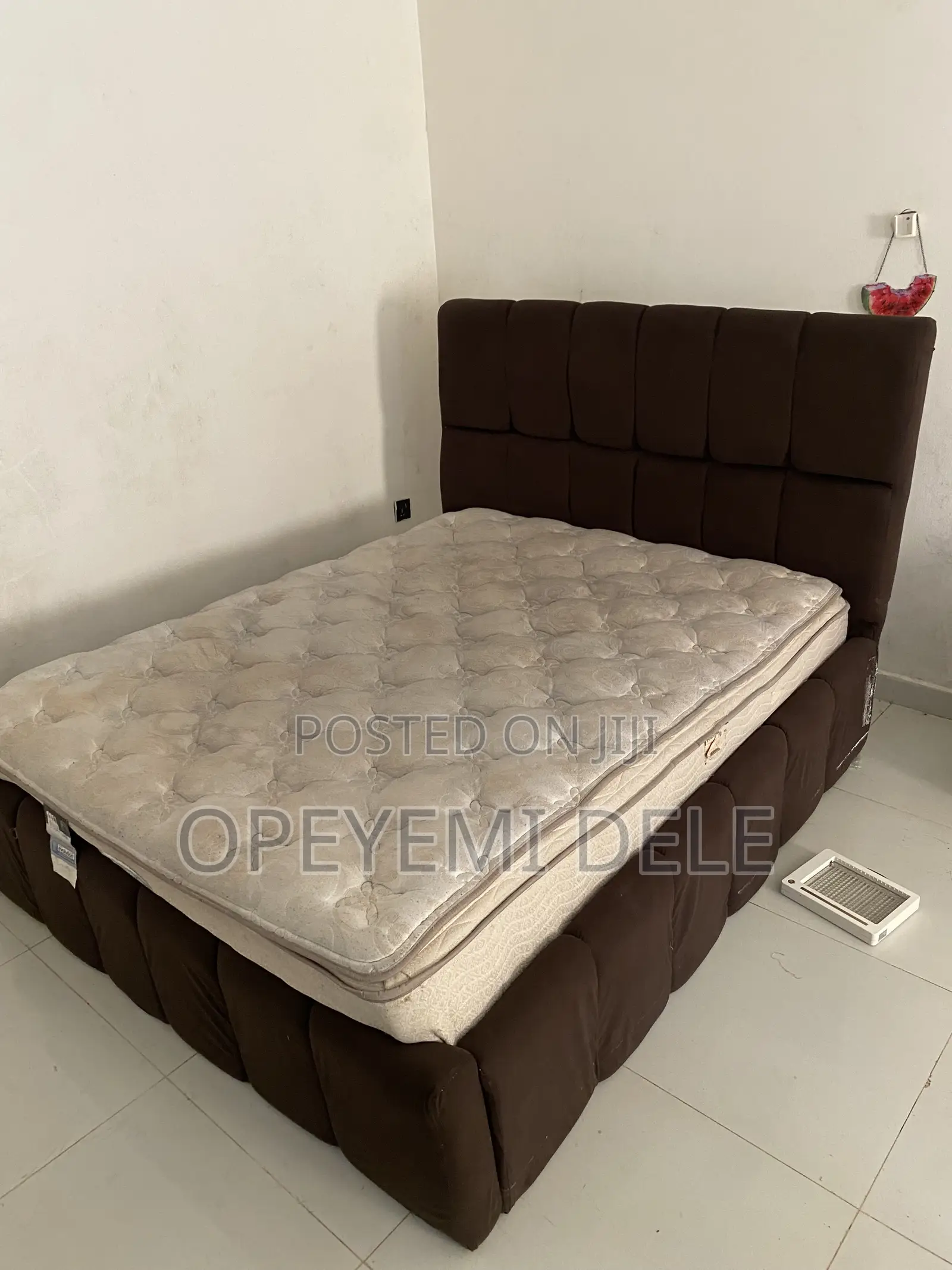 Upholstered 5x6 Bed Frame & Beautyrest Spring Mattress Set⁠