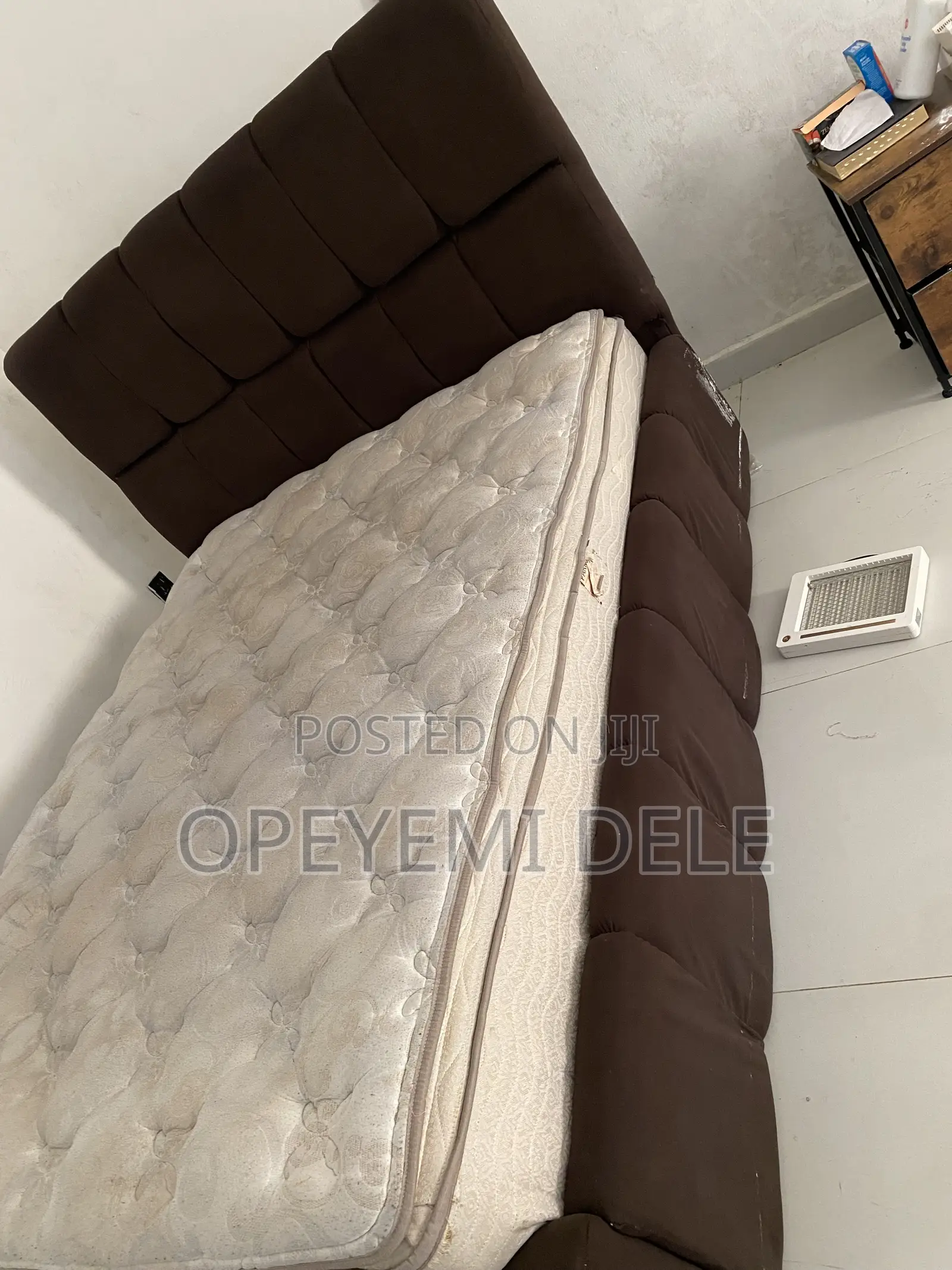 Upholstered 5x6 Bed Frame & Beautyrest Spring Mattress Set⁠