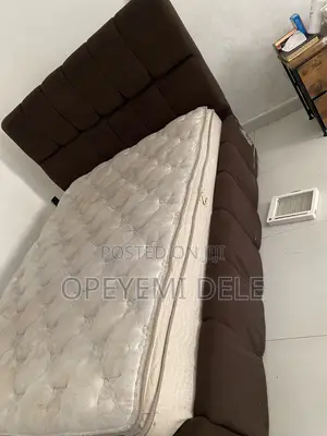 Upholstered 5x6 Bed Frame & Beautyrest Spring Mattress Set⁠