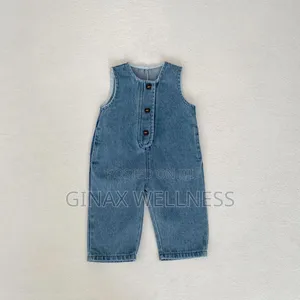 Babies Blue Denim Sleeveless Dungaree Jumpsuit (0–3 Months)