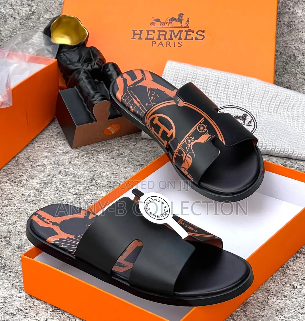 Original Hermes Paris Men Pam Slide