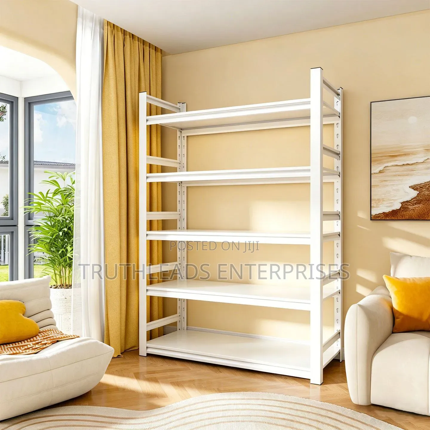 Storage and Display Rack With Protective Sides Guards