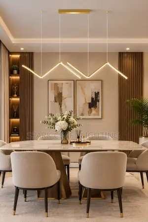 Modern LED Zigzag Dining Chandelier – Luxury Pendant Light
